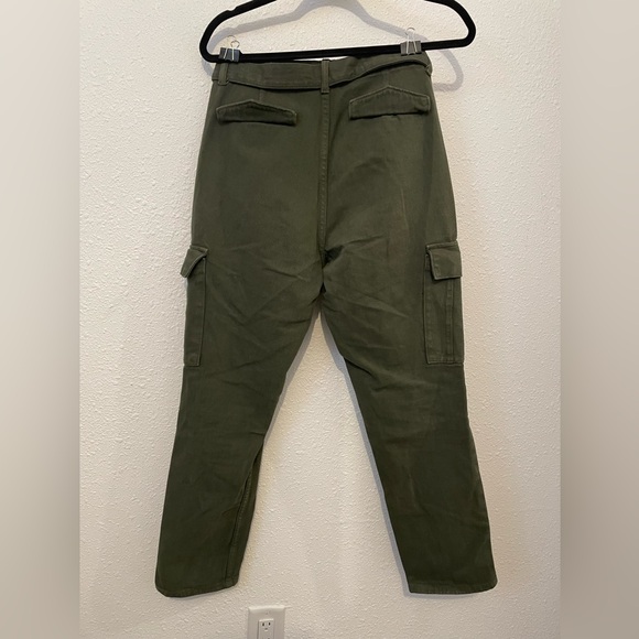 PACSUN Size 25 Womens Green 100% Cotton Zip Fly Pockets Belted Cargo Pants - Picture 5 of 8